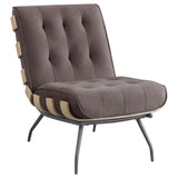Accent Chair - Aloma Armless Tufted Accent Chair Dark Brown