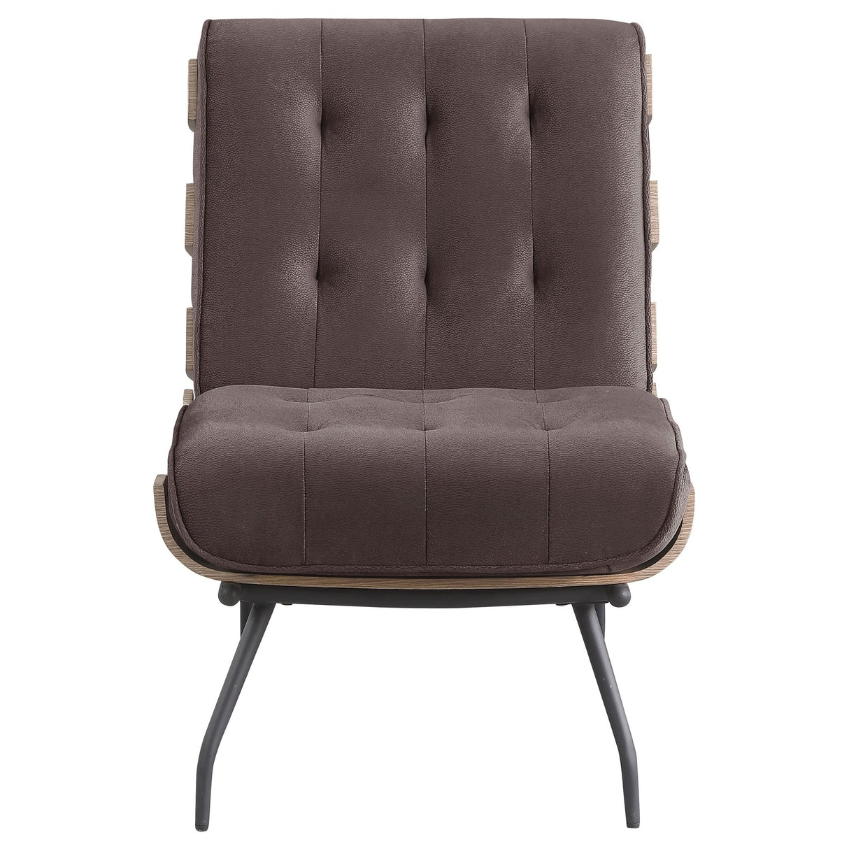 Accent Chair - Aloma Armless Tufted Accent Chair Dark Brown