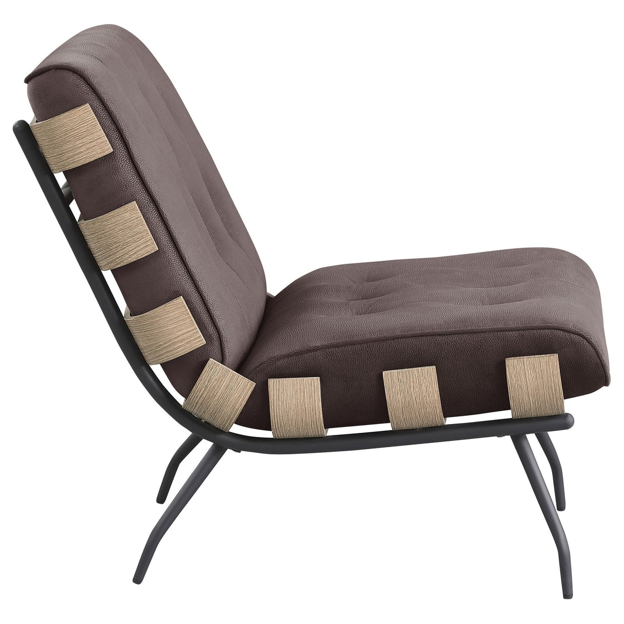 Accent Chair - Aloma Armless Tufted Accent Chair Dark Brown