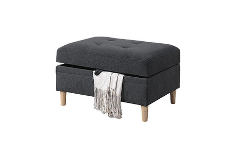 3-PCS Reversible Sectional Set Living Room Furniture Charcoal Color Chenille Couch Sofa, Reversible Chaise Ottoman - sold by Home Elegance USA