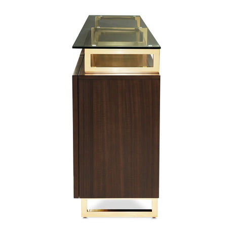 Belmont Place Sideboard in Espresso with Glass Top – AICO Furniture - sold by Home Elegance USA