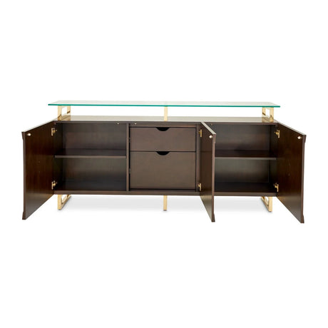 Belmont Place Sideboard in Espresso with Glass Top – AICO Furniture - sold by Home Elegance USA