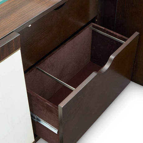 Belmont Place Sideboard in Espresso with Glass Top – AICO Furniture - sold by Home Elegance USA