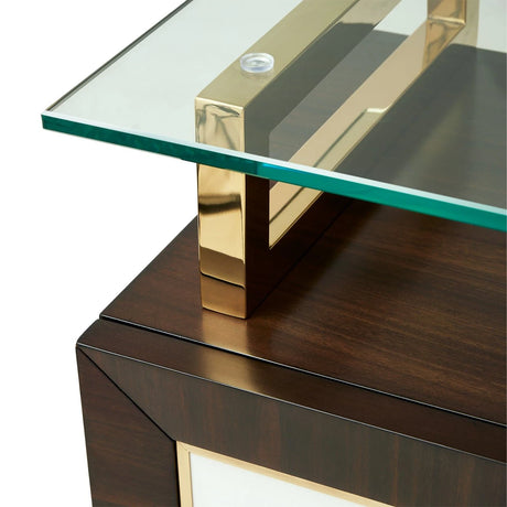 Belmont Place Sideboard in Espresso with Glass Top – AICO Furniture - sold by Home Elegance USA
