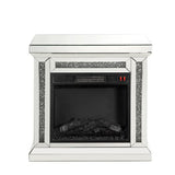 Acme - Noralie Fireplace 90862 Mirrored & Faux Diamonds