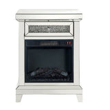 Acme - Noralie Fireplace 90866 Mirrored & Faux Diamonds