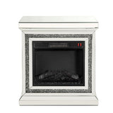 Acme - Noralie Fireplace 90868 Mirrored & Faux Diamonds