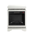 Acme - Lotus Fireplace 90870 Mirrored & Faux Ice Cube Crystals