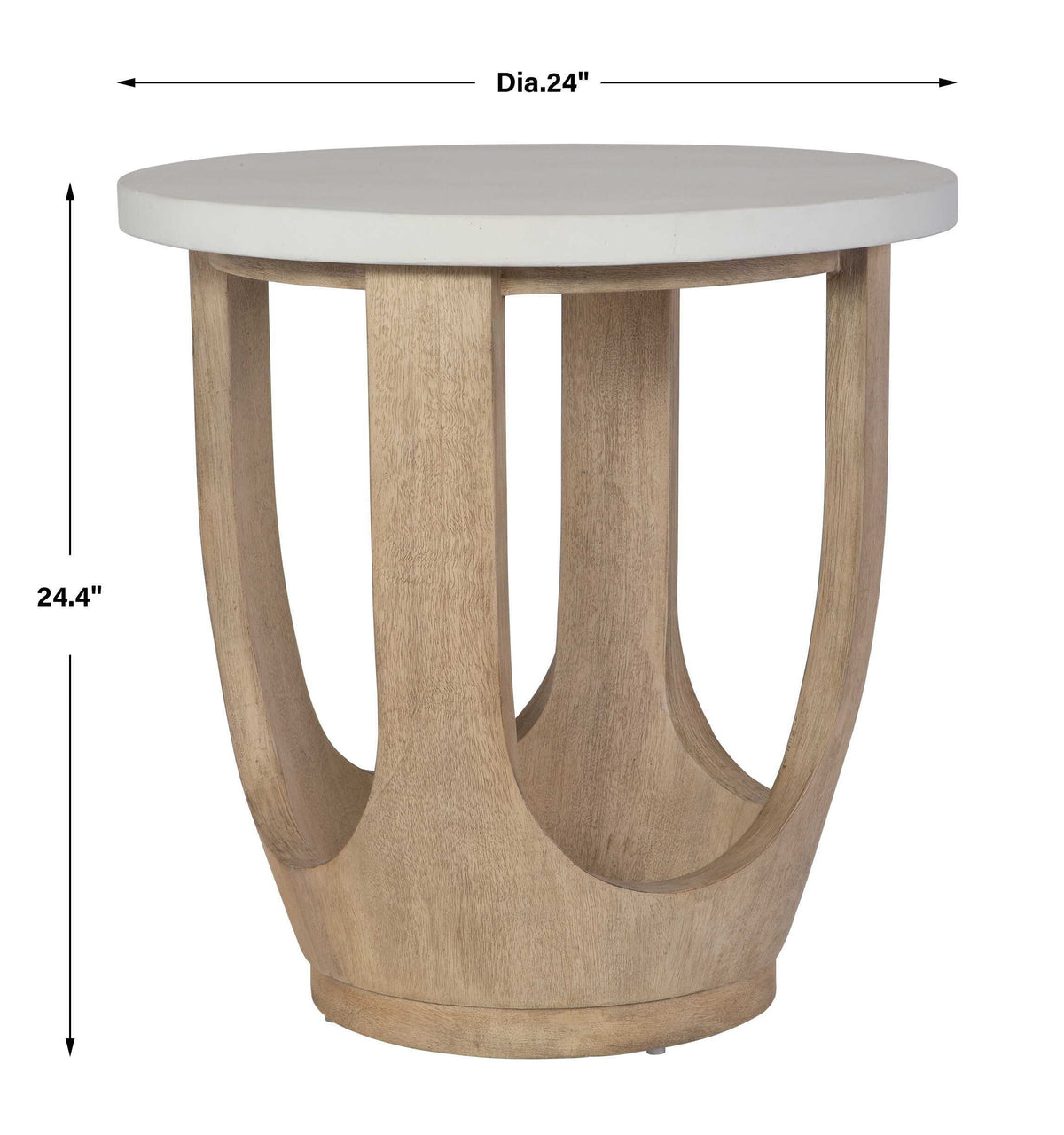 Tatli Stone Top Side Table - Light Brown by Uttermost - View 7