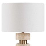 Makani Travertine Table Lamp Brass / Gold / White - Gold / Beige by Uttermost - View 5