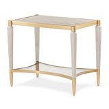 Michael Amini St. Charles Dove Gray End Table Solid and Manufactured Wood Poplar Solids Construction | Dove Gray Finish - sold by Home Elegance USA