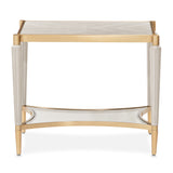 Michael Amini St. Charles Dove Gray End Table Solid and Manufactured Wood Poplar Solids Construction | Dove Gray Finish - sold by Home Elegance USA