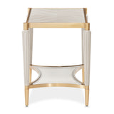 Michael Amini St. Charles Dove Gray End Table Solid and Manufactured Wood Poplar Solids Construction | Dove Gray Finish - sold by Home Elegance USA