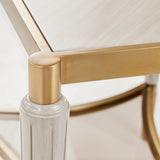 Michael Amini St. Charles Dove Gray End Table Solid and Manufactured Wood Poplar Solids Construction | Dove Gray Finish - sold by Home Elegance USA