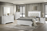 Blaze Upholstered Modern Style 5 Pc Queen Bedroom Set with LED Headboard Made with Wood in White(CA WAREHOUSE)