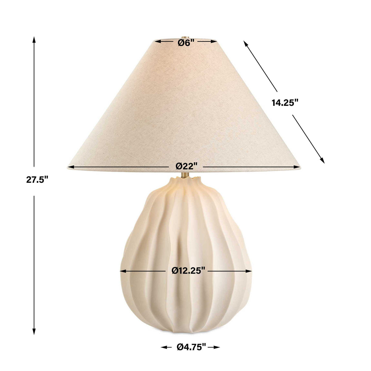Javary Table Lamp - Beige by Uttermost - View 9