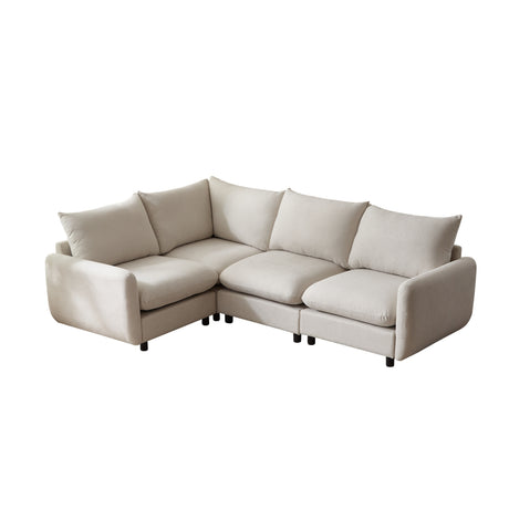 99 in. 4-Piece L Shaped Modular Free Combination Sectional Sofa Couch for Living Room and Spacious Space - sold by Home Elegance USA