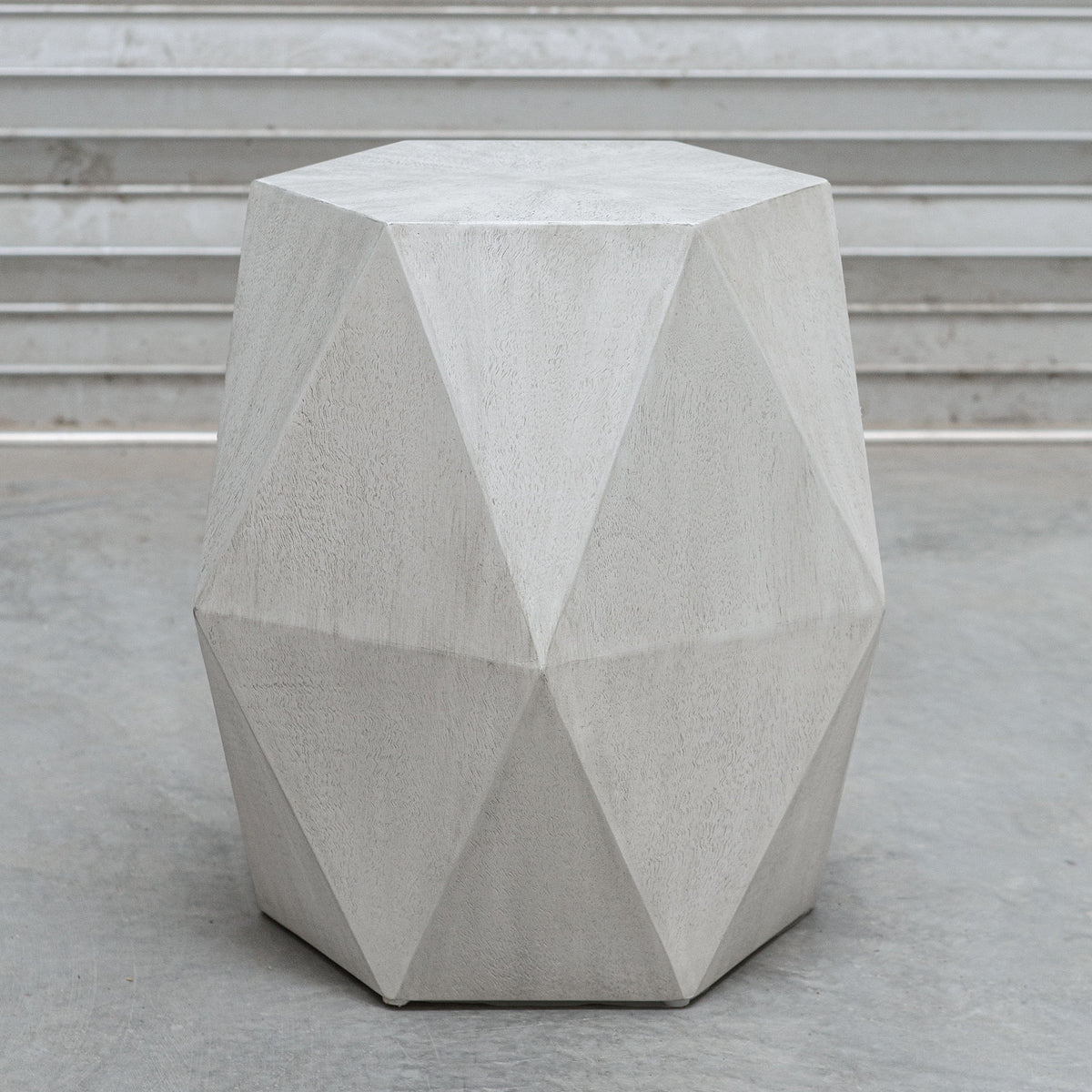 Volker White Geometric Accent Table by Uttermost - View 4