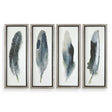 Feathered Beauty Prints (Set of 4) - Silver / Blue by Uttermost - View 1