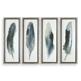 Feathered Beauty Prints (Set of 4) - Silver / Blue by Uttermost - View 1