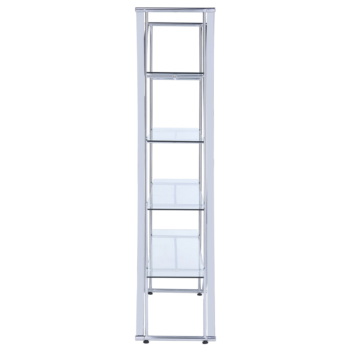 Bookcase - Larson 4-tier Bookcase Chrome and Clear