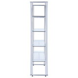 Bookcase - Larson 4-tier Bookcase Chrome and Clear