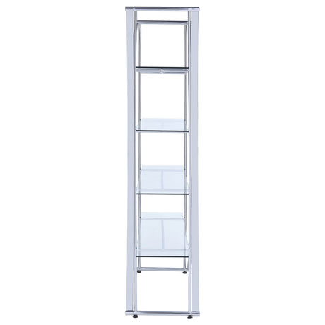 Bookcase - Larson 4-tier Bookcase Chrome and Clear