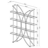 Bookcase - Larson 4-tier Bookcase Chrome and Clear