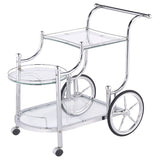 Bar Cart - Sarandon 3-tier Serving Cart Chrome and Clear
