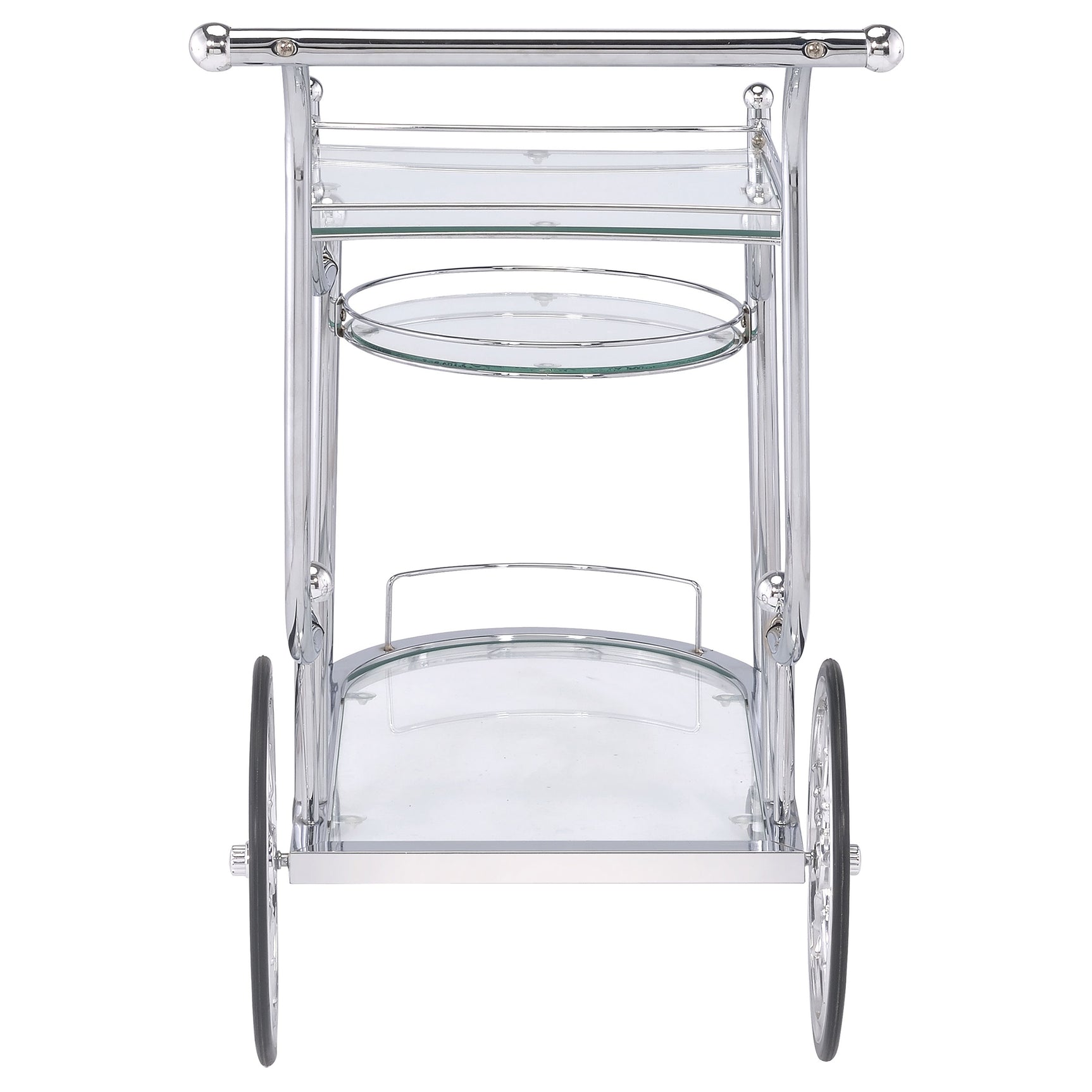 Bar Cart - Sarandon 3-tier Serving Cart Chrome and Clear