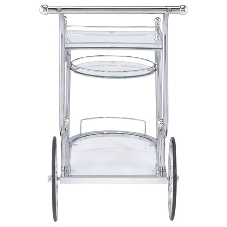 Bar Cart - Sarandon 3-tier Serving Cart Chrome and Clear