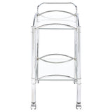 Bar Cart - Shadix 2-tier Serving Cart with Glass Top Chrome and Clear