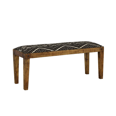 Bench - Lamont Rectangular Upholstered Bench Natural and Navy