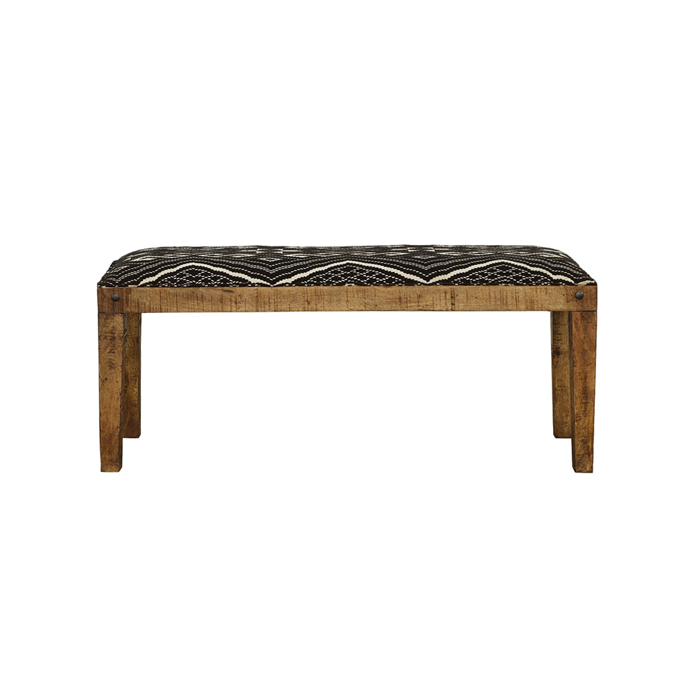 Bench - Lamont Rectangular Upholstered Bench Natural and Navy