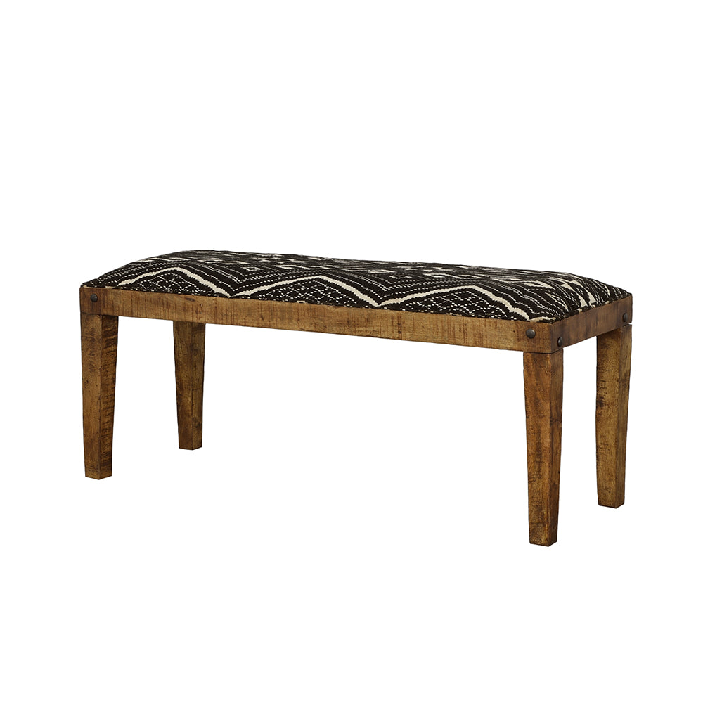 Bench - Lamont Rectangular Upholstered Bench Natural and Navy