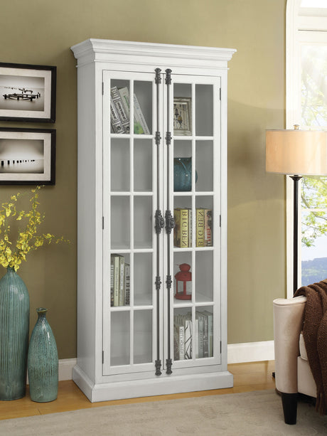 Curio Cabinet - Toni 2-door Tall Cabinet Antique White