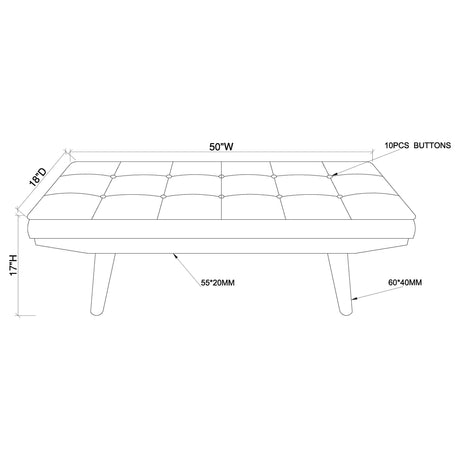 Bench - Wilson Upholstered Tufted Bench Taupe and Natural