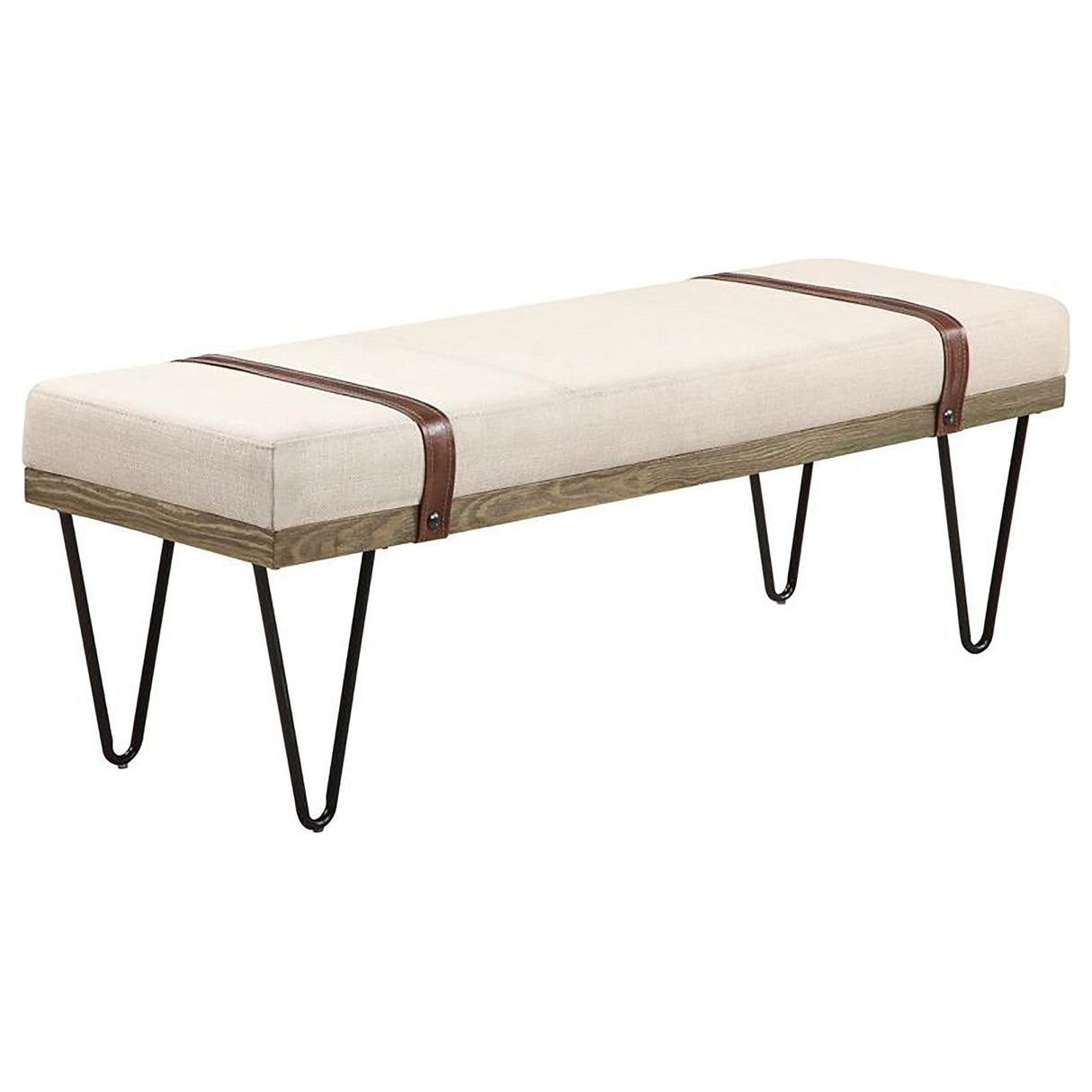 Austin Upholstered Bench Beige and Black | Coaster - 910258 - Home Elegance USA - 1