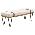 Bench - Austin Upholstered Bench Beige and Black