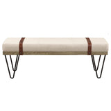 Austin Upholstered Bench Beige and Black | Coaster - 910258 - Home Elegance USA - 3