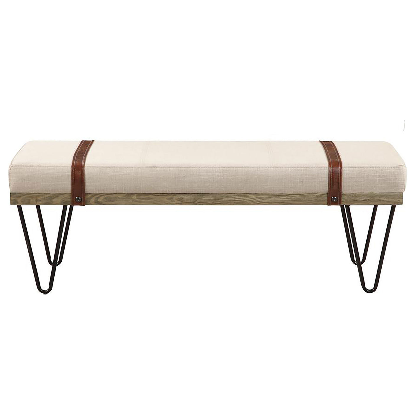 Bench - Austin Upholstered Bench Beige and Black