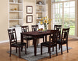 7-Pc Dinette Set Brown Espresso Finish Rectangular Table Faux Leather Upholstery Padded Lattice Design Side Chairs Dining Room Wooden Dining Set Furniture Contemporary Transitional Style - sold by Home Elegance USA