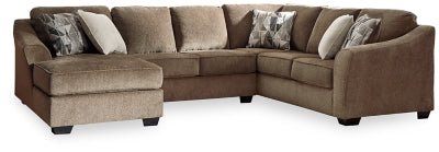 Ashley Teak Graftin 91102S1 3 - Piece Sectional with Chaise - Chenille | Home Elegance USA