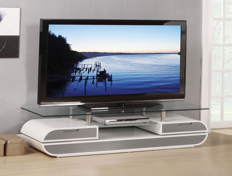 Acme - Lainey Tv Stand 91142 White & Gray Finish