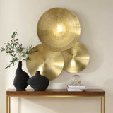Cymbalic Round Brass Wall Art (Set of 3) Brass - Gold by Uttermost - View 2