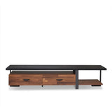 Acme - Elling Tv Stand 91235 Walnut & Black Finish