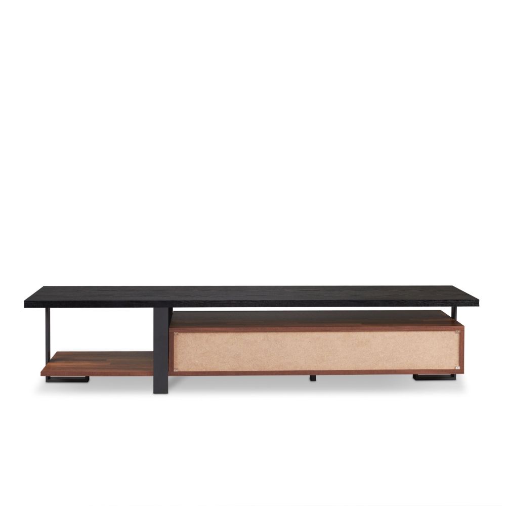 Acme - Elling Tv Stand 91235 Walnut & Black Finish