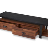 Acme - Elling Tv Stand 91235 Walnut & Black Finish