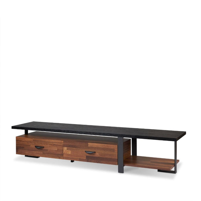 Acme - Elling Tv Stand 91235 Walnut & Black Finish