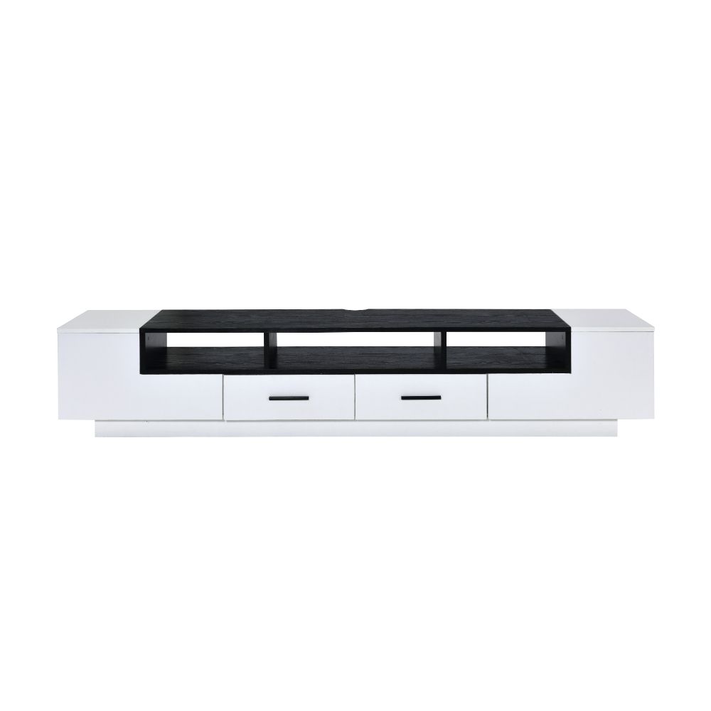 Armour Tv Stand 91275 White & Black Finish | Acme - 91275 - Home Elegance USA - 2